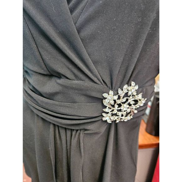 Drapers & Damon's Black Peplum Blouse Womens size 10 Vintage 80's Embellished To - Picture 6 of 9